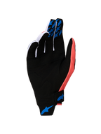 Alpinestars Techstar Handschuhe 2027, Motocrosshandschuhe, Schwarz und Pink, Wildleder-Handfläche mit blauen Silikon-Grips.