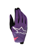 Alpinestars Radar Pro Gloves 2027, Men's Motocross Gloves in Deep Purple and Black with stretch mesh and star graphic logo.