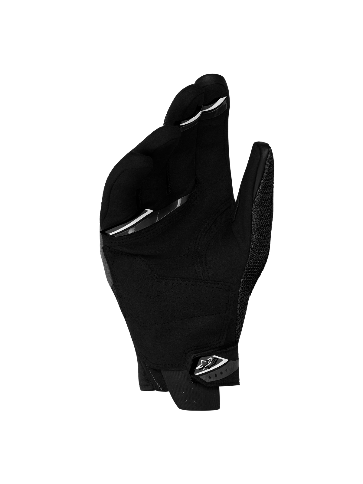 Alpinestars Megawatt V 2 Air Handschuhe, Herren-Enduro-Motorradhandschuhe in Schwarz und Weiß, Handflächenansicht mit synthetischer Wildleder-Konstruktion, Silikonprint und Neoprenbündchen mit sicherem Verschluss