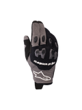 Alpinestars 2026 Pro-Dura Gloves, motorcycle gloves, Black and Gray, featuring two-piece TPR knuckle protection with a hexagonal pattern, white Alpinestars logo, mesh and multi-panel stretch construction, designed for enduro and off-road riding performance.