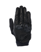Alpinestars SP X 7 Handschuhe, kurze Motorrad-Straßenhandschuhe, Schwarz, mit perforiertem Leder für die Luftzirkulation, doppeldichtem TPU-Knöchelschutz, Alpinestars Stern-Logo am Handgelenk und ergonomischen Fingerschiebern
