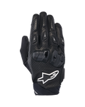 Alpinestars SP X 7 Handschuhe, kurze Sport-Motorradhandschuhe, Schwarz und Weiß, mit perforierter Lederkonstruktion, doppeldichtem TPU-Knöchelschutz und weißem Alpinestars Stern-Logo, entwickelt für Performance-Straßenfahrten