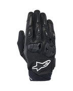 Alpinestars SP X 7 Handschuhe, kurze Sport-Motorradhandschuhe, Schwarz und Weiß, mit perforierter Lederkonstruktion, doppeldichtem TPU-Knöchelschutz und weißem Alpinestars Stern-Logo, entwickelt für Performance-Straßenfahrten