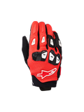 Alpinestars SP X 7 Handschuhe, kurzstulpige Motorrad-Rennhandschuhe, Schwarz, leuchtendes Rot und Weiß, mit perforierter Lederkonstruktion, TPU-Knöchel- und Fingerschutz sowie dem Alpinestars Stern-Logo auf dem Handrücken