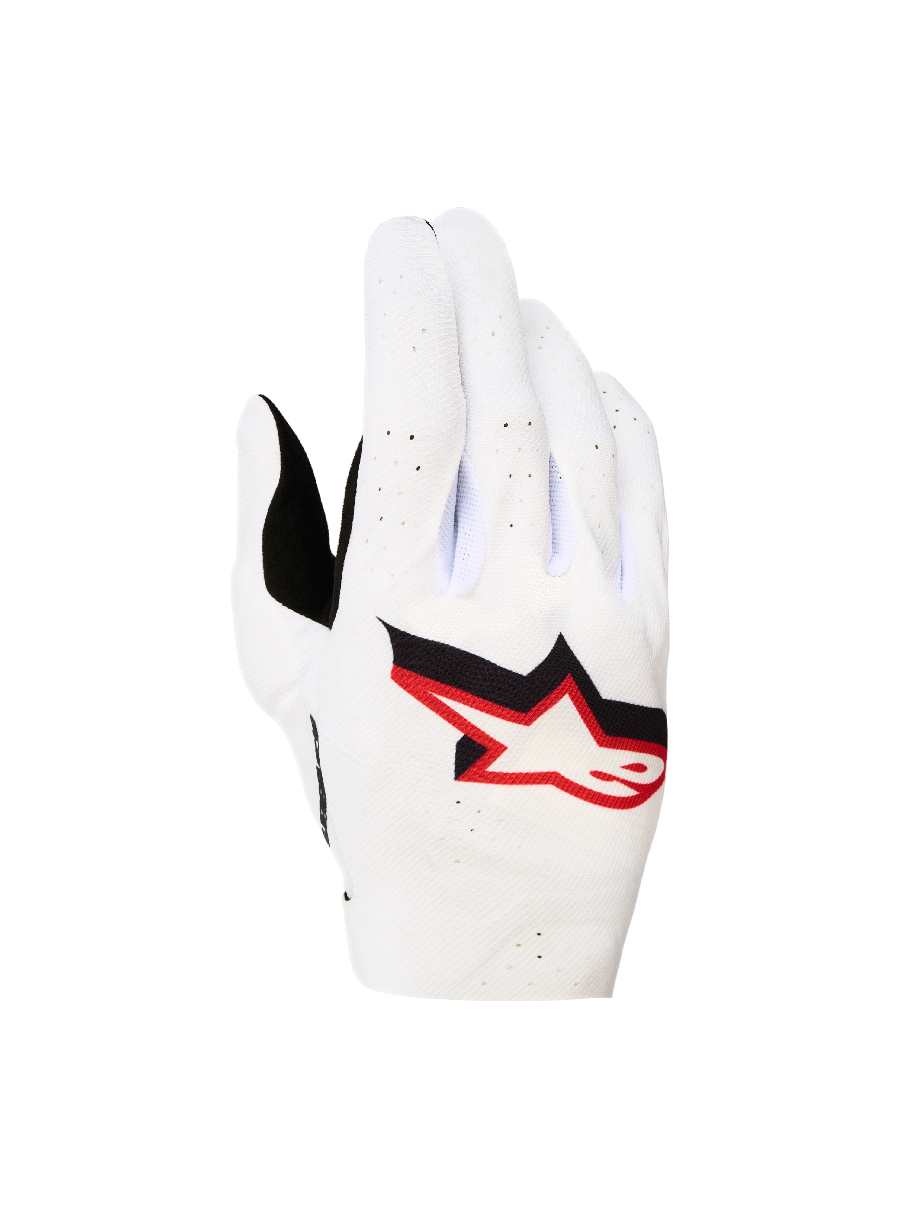 Alpinestars Supertech MX Handschuhe 2027, Herren Motocross-Handschuhe, Weiß und Rot, atmungsaktive perforierte Stretch-Rückhand