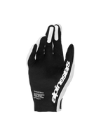 Alpinestars Supertech MX Gloves, Black and White motocross gloves with perforated palms for precise racing control.