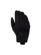 Alpinestars Reef V2 Handschuhe, Schwarz, kurz geschnittene Motorradhandschuhe aus texturiertem Stretchgewebe, ergonomisches Design mit Markenlogo auf dem Zeigefinger und Stern-Emblem auf dem Handrücken