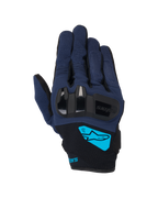 Alpinestars Chrome V2 Handschuhe, Motorradhandschuhe, Dunkelblau und Schwarz, mit hartem TPU-Knöchelschutz, leuchtend cyanfarbenem Alpinestars-Logo am Handgelenk, Urban-Riding-Ausrüstung mit kurzer Stulpe