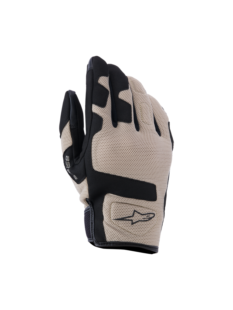 Alpinestars Ignite Gloves, Motorcycle Gloves, Beige and Black, Textured Breathable Fabric, Black Palm and Finger Accents, Reinforced Wrist, Performance Riding Gloves