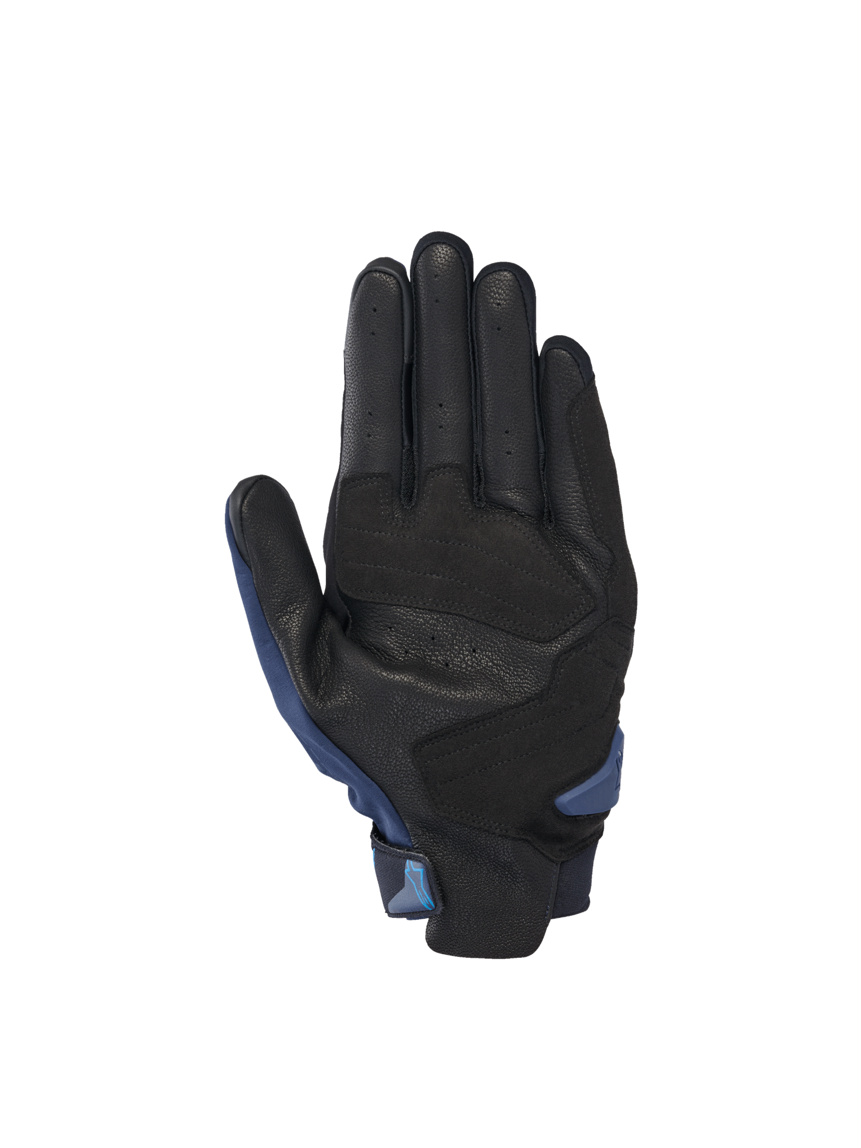Alpinestars SP X 3 Handschuhe, Motorradhandschuhe für den Straßenrennsport, Herren, Schwarz und Dunkelblau, perforierte Lederhandfläche mit synthetischen Verstärkungen.