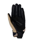 Alpinestars SP X 3 Handschuhe, Motorradhandschuhe, Dark Khaki Sand Black, Handflächenansicht mit perforiertem schwarzem Leder und khakifarbenen Synthetik-Überzügen, kompakter Handgelenkverschluss mit Logo, ergonomisches Design für Sport- und Straßenfahrten