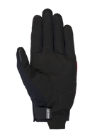 Alpinestars MM93 Reef V2 Handschuhe, Motorradhandschuhe, Handfläche aus schwarzem synthetischem Wildleder mit verstärkten Nähten, MM93-Logo auf dem Handgelenkverschluss, schlankes Design mit kurzem Schaft für urbanes Fahren