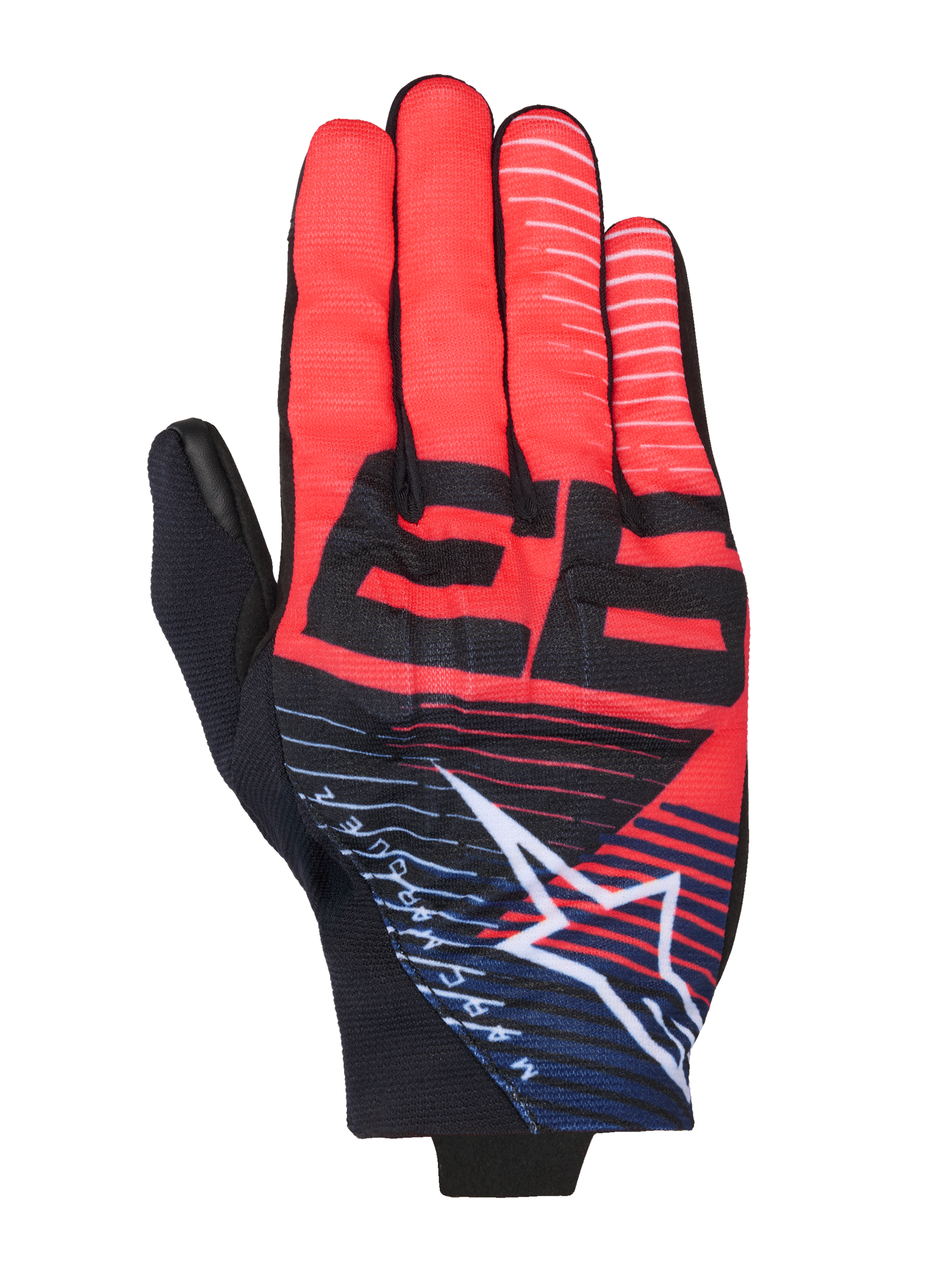 moderne handschuhe S / Black Red Fluo Blue Navy White