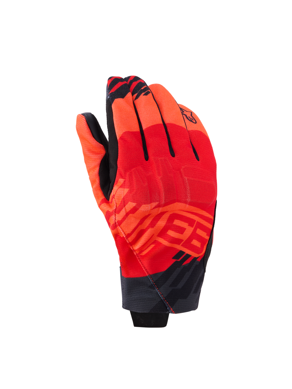 Alpinestars MM93 Reef V2 Handschuhe, kurze Motorradhandschuhe, Leuchtrot und Hellrot mit schwarzen Akzenten, mit Marc Marquez MM93 Grafiken und integriertem Knöchelschutz, modernes urbanes Design