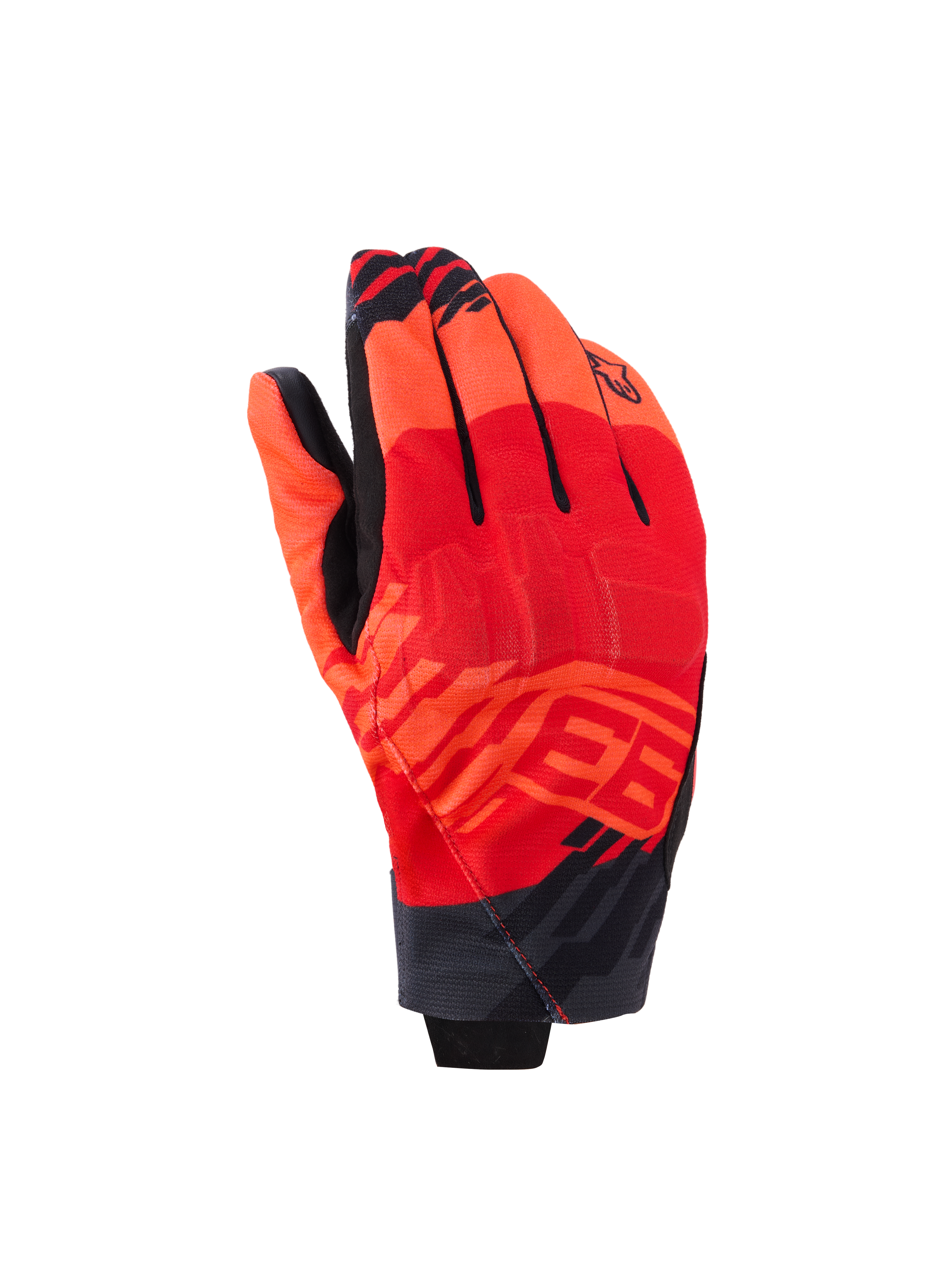 Alpinestars MM93 Reef V2 Handschuhe, kurze Motorradhandschuhe, Leuchtrot und Hellrot mit schwarzen Akzenten, mit Marc Marquez MM93 Grafiken und integriertem Knöchelschutz, modernes urbanes Design