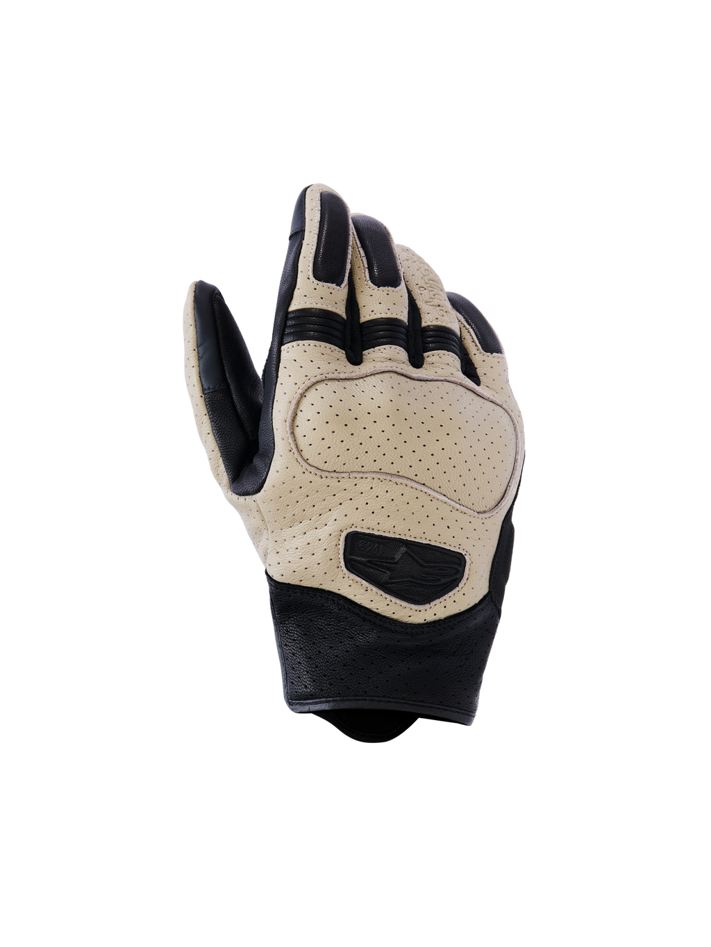 Alpinestars Mustang V3 Lederhandschuhe, Motorradhandschuhe, Braun und Schwarz, mit perforiertem Ziegenleder für Luftzirkulation, kurzes Bündchen im urbanen Design mit schützender Knöchelpolsterung und geprägtem Logo