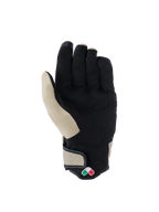 Alpinestars Tracker Handschuhe, Urbane Motorradhandschuhe, Aluminium und Schwarz, Handflächenansicht mit Konstruktion aus synthetischem Wildleder, gepolsterten Verstärkungen, perforiertem Lederbündchen und kurzem Bündchen-Design