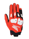 Alpinestars Honda SP X 3 Handschuhe, Motorrad-Sporthandschuhe, Leuchtendes Rot, Schwarz und Weiß, mit weißen TPU-Knöchelprotektoren und Fingerschiebern, großem weißem Honda-Flügel-Logo auf dem Handrücken, atmungsaktives Multi-Material-Design für sommerliche Straßenfahrten