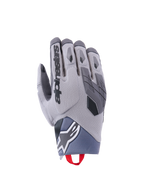 Alpinestars Durack Handschuhe, Motorradhandschuhe, Dunkelgrau und Mittelgrau, texturierte Spandex-Oberhand, TPR-Knöchelschutz, Alpinestars-Logo am Handgelenk, rote Anziehhilfe, moderne Adventure-Fahrausrüstung