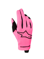 Alpinestars Radar Handschuhe 2027, leichte Motocross-Handschuhe in Pink Fluo und Schwarz mit Stretch-Textiloberhand.
