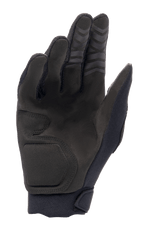 Alpinestars Full Bore XT Handschuhe, Schwarz, Handflächenansicht mit synthetischem Wildleder für Strapazierfähigkeit und Grip, ergonomischen Nähten und strukturierten Fingerspitzen für Offroad-Performance.