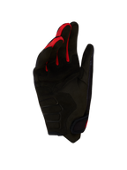 Alpinestars Techdura Handschuhe in Schwarz und Rot, Offroad-Modell mit verstärkter gepolsterter Wildlederhandfläche.