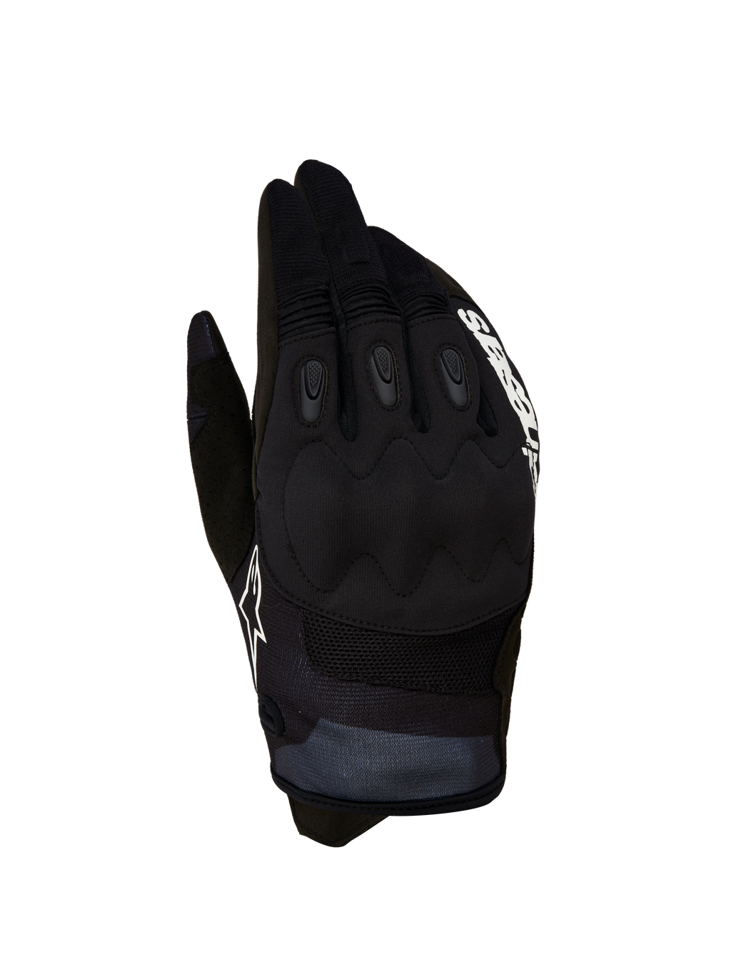 Alpinestars Techdura Handschuhe, Motocross-Handschuhe für Herren, Schwarz und Weiß, verstärkter Knöchelschutz für Offroad.