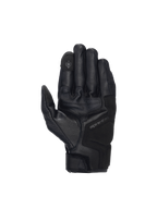 Alpinestars Celer V3 Handschuhe, schwarze Motorrad-Straßenhandschuhe aus Ziegenleder mit Touchscreen-kompatiblem Zeigefinger.