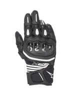 Alpinestars SPX AC V2 Gloves, Short Motorcycle Summer Gloves, Black and White, CE Certified, leather and mesh construction with hard carbon knuckle protection