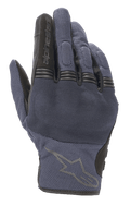 Alpinestars Copper Handschuhe, urbane Motorradhandschuhe, Mood Indigo Blau mit schwarzen Akzenten, Mesh-Textilkonstruktion, mit Hartschalen-Knöchelschutz und Akkordeon-Fingergelenken, Alpinestars-Logo auf dem Handrücken