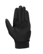 Alpinestars Stated Air Handschuhe, Motorradhandschuhe, Schwarz, Handflächenansicht mit synthetischer Wildlederkonstruktion, verstärktem Handflächenbesatz mit Zickzack-Nähten und geripptem elastischem Handgelenksbündchen, urbane Sommer-Fahrausrüstung