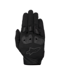 Alpinestars SP X 1 Handschuhe, schwarze Motorrad-Rennhandschuhe, Oberhand aus strukturiertem Stretchgewebe, tonales schwarzes Stern-Logo, integrierter TPR-Knöchelschutz und Fingerschleifer, strapazierfähiges Design für sportliches Fahren