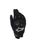 Alpinestars SP X 1 Handschuhe, Motorrad-Sporthandschuhe, Schwarz mit weißem Logo, Draufsicht mit TPR-Knöchelschutz und belüftetem Mesh-Gewebe, Schutzausrüstung für Straßen- und Sportfahrten