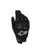 Alpinestars SP X 1 Handschuhe, Motorrad-Sporthandschuhe, Schwarz mit weißem Logo, Draufsicht mit TPR-Knöchelschutz und belüftetem Mesh-Gewebe, Schutzausrüstung für Straßen- und Sportfahrten