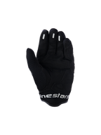 Alpinestars Mogress Airflow Handschuhe, Urban-Motorradhandschuhe, Anthrazit-Schwarz, Handflächenansicht mit synthetischen Verstärkungen und 3D-Mesh-Zonen, Silikon-Grip-Einsätze an den Fingern, kurze Manschette mit weißem Branding