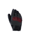 Alpinestars Mogress Airflow Handschuhe, Motorradhandschuhe, Schwarz und Rot, Ansicht des Handrückens mit rotem Mesh-Knöchelschutz, atmungsaktive 3D-Mesh-Einsätze, kurzes Bündchen mit Klettverschluss, urbaner Fahrstil