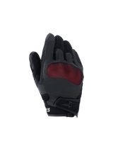Alpinestars Mogress Airflow Gloves, Motorcycle Riding Gloves, Black and Red, breathable mesh panel, textured grip fingers, reinforced palm protection, adjustable wrist strap