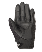 Alpinestars SMX-1 Air V2 Handschuhe, Motorradhandschuhe, Schwarz, Handflächenansicht mit perforiertem Leder und Air-Mesh-Konstruktion, verstärkte Grip-Zonen, kurzes Bündchen mit Alpinestars-Logo am Verschluss