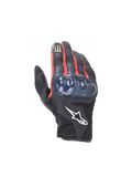 Alpinestars FQ20 SMX-1 Air V2 Monster Handschuhe, Motorradhandschuhe, Schwarz und Blau, Hartschalen-Knöchelschutz, Mesh.