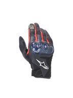 Alpinestars FQ20 SMX-1 Air V2 Monster Handschuhe, Motorradhandschuhe, Schwarz und Blau, Hartschalen-Knöchelschutz, Mesh.