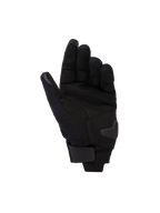 Alpinestars Reef Damen-V2 Handschuhe, Schwarz, Handflächenansicht mit synthetischem Wildledermaterial, gepolsterter Verstärkung und Klettverschluss am Handgelenk, urbane Motorradhandschuhe mit kurzem Bündchen