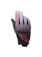 Alpinestars Reef Women's V2 Handschuhe, Damen-Motorradhandschuhe, Grau und Schwarz mit neonrosa Akzenten, Textil mit Grau-Schwarz-Farbverlauf, integrierter Knöchelschutz, kurzes Bündchen, moderne Urban-Fahrausrüstung