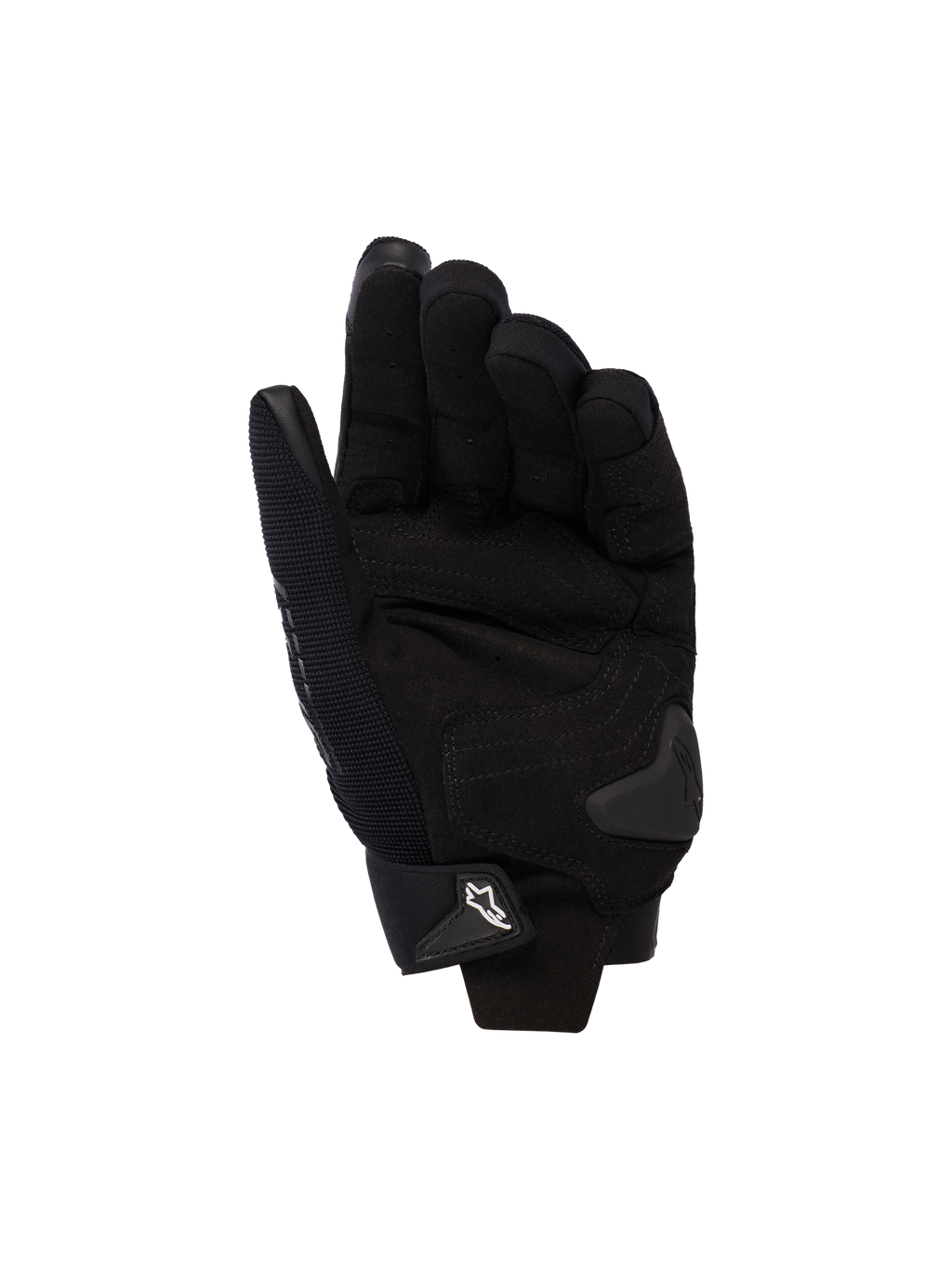 Alpinestars Stella SP X 3 Damen-Motorradhandschuhe, Schwarz, Handflächenansicht mit Verstärkungen aus Synthetikleder, TPU-Handflächenschieber und verstellbarem Handgelenkverschluss mit weißem Logo