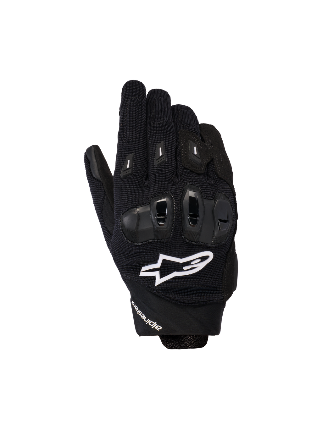 Alpinestars Stella SP X 3 Handschuhe, Damen-Motorradhandschuhe, Schwarz mit weißem Logo, mit strukturiertem Mesh-Gewebe und TPU-Knöchelschutz, sportlich inspirierte Performance-Straßenausrüstung