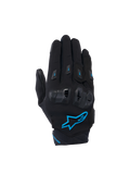 Alpinestars Stella SP X 3 Damen-Motorradhandschuhe, Schwarz und Blau, mit TPU-Knöchelschutz und atmungsaktivem 3D-Mesh.