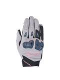 Alpinestars Stella SP X 1 Damen-Motorradhandschuhe, Grau und Schwarz mit pinken Details, TPR-Knöchelschutz, atmungsaktives Textil für Racing
