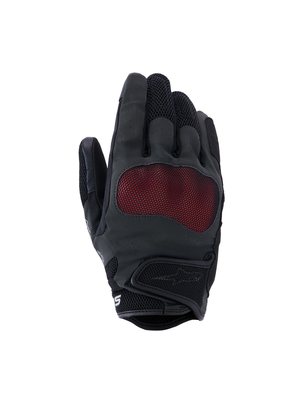 Alpinestars Stella Mogress Airflow Handschuhe, Damen-Motorradhandschuhe, Anthrazit-Schwarz und Rot, NUCLEON PLASMA Knöchelschutz mit roter Mesh-Abdeckung, laserperforierte Oberhand, 3D-Mesh-Einsätze an Fingern und Bündchen, kurzes Bündchen mit Klettverschluss, atmungsaktives Urban-Design