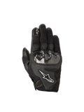 Alpinestars Stella SMX1-Air V2 Damen-Motorradhandschuhe, Schwarz, perforiertes Leder, Mesh und Hartschalen-Knöchelschutz.