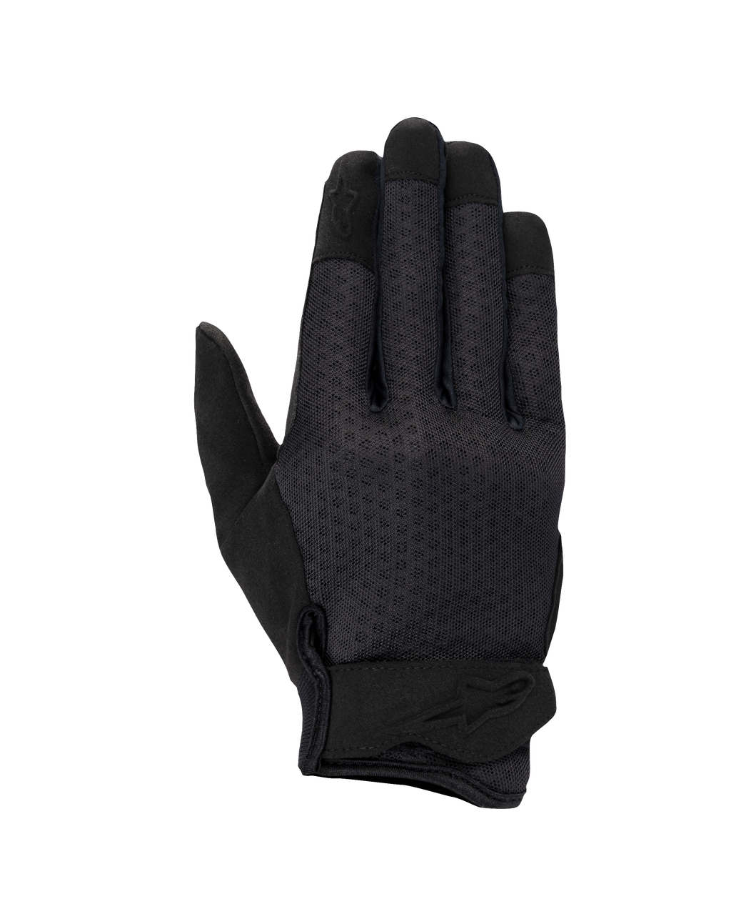 Alpinestars Stated Air Damen-Handschuhe, Motorradhandschuhe, Schwarz, belüfteter Mesh-Handrücken, ergonomischer Handgelenkverschluss mit geprägtem Logo, verstärkte Fingerspitzen, stromlinienförmiges urbanes Design