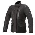 Alpinestars Stella Ketchum GORE-TEX Damenjacke, schwarze Motorrad-Tourenjacke, wasserdichte und atmungsaktive Textilkonstruktion, hoher Kragen mit Brust-Belüftungsöffnungen mit Reißverschluss, verstellbare Taillen- und Armriemen, strapazierfähiges Gewebe mit verstärktem Schulterschutz